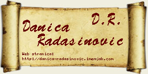 Danica Radašinović vizit kartica